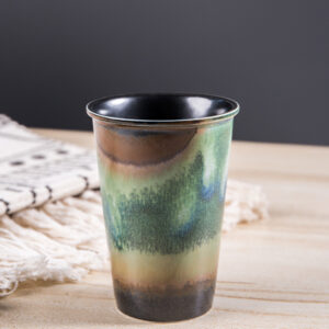 Glaze Raku Beer Mug - Handcrafted Flowing Glaze Ceramic Stein, Unique Design for Beer Lovers - Image 5