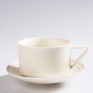 Jixiang Collector's Set - Hand-Thrown Ceramic Coffee Cups & Saucers, Solid Glaze Zen Pottery for Mindful Rituals