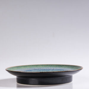 Landscape Ceramic Plate - Unique Mountain & River Glaze by Reduction Firing - Image 3