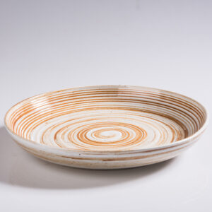 Wood Fired Stoneware Plate - Unique Natural Ash Glaze & Wabi Sabi Style