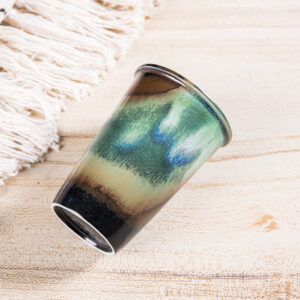 Glaze Raku Beer Mug - Handcrafted Flowing Glaze Ceramic Stein, Unique Design for Beer Lovers - Image 6