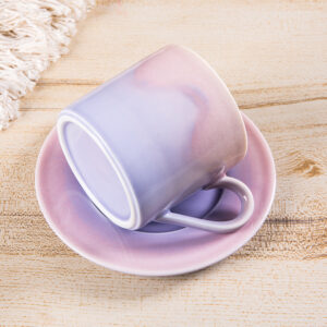Mystic Purple Coffee Cup Set~ Handmade Raku Pottery ~ Flowing Violet Glaze ~ Unique Ceramic Art ~ Dreamy Aesthetic - Image 6