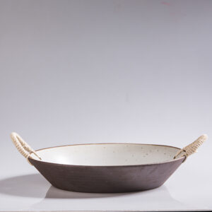 Rustic Rope Handle Platter - Handmade Farmhouse Stoneware Tray - Image 3