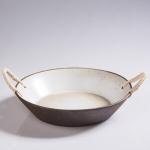 Rustic Rope Handle Platter - Handmade Farmhouse Stoneware Tray