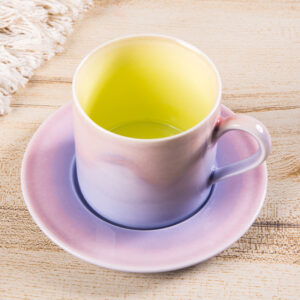 Mystic Purple Coffee Cup Set~ Handmade Raku Pottery ~ Flowing Violet Glaze ~ Unique Ceramic Art ~ Dreamy Aesthetic - Image 7