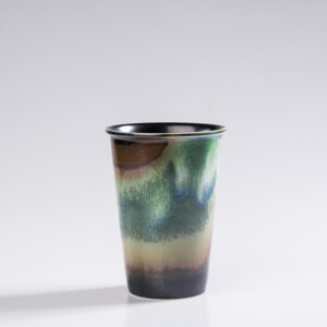 Glaze Raku Beer Mug - Handcrafted Flowing Glaze Ceramic Stein, Unique Design for Beer Lovers