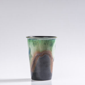 Glaze Raku Beer Mug - Handcrafted Flowing Glaze Ceramic Stein, Unique Design for Beer Lovers - Image 3