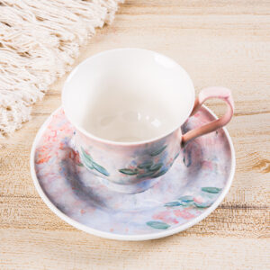 Hand-Painted Monet Water Lilies Coffee Mug & Saucer Set - Image 7