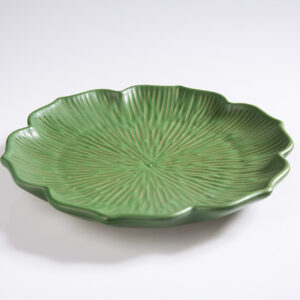 Vintage Style Floral Stoneware Plate - Hand Painted Rustic Coupe Pasta Bowl - 10 Inch Farmhouse Dinner Plate