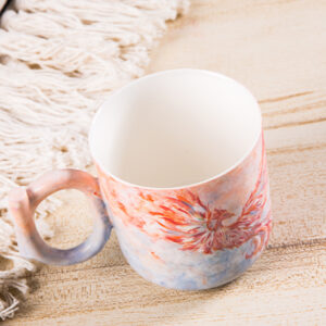 Hand-Painted Phoenix Mug - Oil Painting Style Ceramic Art Cup - Image 7