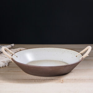 Rustic Rope Handle Platter - Handmade Farmhouse Stoneware Tray - Image 5