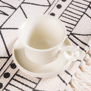 Zen Ceramics Coffee Set - Jixiang Hand-Thrown Cups & Saucers, Minimalist Solid Color Design - Image 7