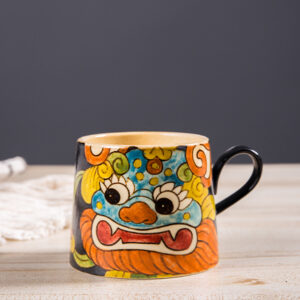 Hand Painted Awakening Lion Mug - Chinese Ceramic Art Cup for Tea & Coffee - Image 4