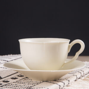 Wabi Sabi Ceramic Set - Handcrafted Minimalist Cup & Saucer, Soild Color Artware - Image 4