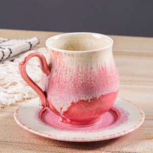 Pink Crystalline Glaze Mug - Original Hand-Thrown Ceramic Cup, Unique Glaze Firing Effect - One-of-a-Kind Flow Art Coffee Mug - Image 5
