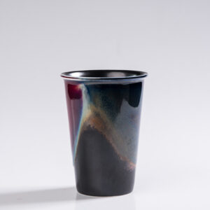 Glaze Raku Beer Mug - Handcrafted Flowing Glaze Ceramic Stein, Unique Design for Beer Lovers - Image 3