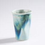 Unique Raku Fired Cola Cup ~ Handmade Pottery ~ Flowing Glaze ~ Ceramic Art ~ Soda Glass ~ Unusual Gift ~ Nerikomi