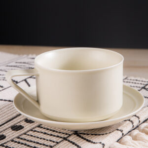 Jixiang Collector's Set - Hand-Thrown Ceramic Coffee Cups & Saucers, Solid Glaze Zen Pottery for Mindful Rituals - Image 5