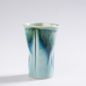 Unique Raku Fired Cola Cup ~ Handmade Pottery ~ Flowing Glaze ~ Ceramic Art ~ Soda Glass ~ Unusual Gift ~ Nerikomi - Image 3