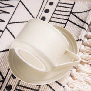 Jixiang Collector's Set - Hand-Thrown Ceramic Coffee Cups & Saucers, Solid Glaze Zen Pottery for Mindful Rituals - Image 6