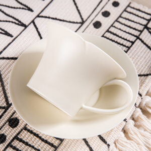 Zen Ceramics Coffee Set - Hand-Thrown Stoneware Cups & Saucers in Solid Glaze, Minimalist Japanese Wabi Sabi Style - Image 6