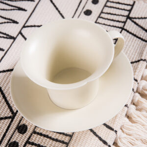 Zen Ceramics Coffee Set - Hand-Thrown Stoneware Cups & Saucers in Solid Glaze, Minimalist Japanese Wabi Sabi Style - Image 7