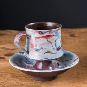 Handmade Mineral Pigment Mug - Dunhuang Flying Apsaras Art Coffee Cup, Unique Ceramic Tea Cup - Image 5