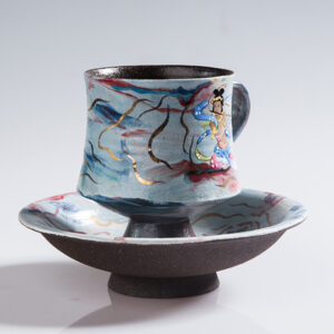 Handmade Mineral Pigment Mug - Dunhuang Flying Apsaras Art Coffee Cup, Unique Ceramic Tea Cup - Image 3