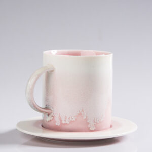 Blush Pink Raku Coffee Cups~ Dreamy Rose Glaze Collection ~ Handmade Ceramic Set ~ Premium Pink Pottery ~ Elegant Drinkware - Image 3