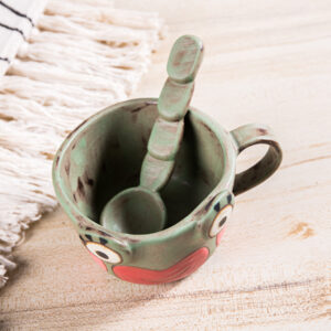 Whimsical Smiley Face Coffee Cup Set - Hand Pinched Cartoon Mugs, Playful & Funky Ceramics - Image 7