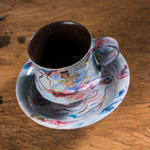 Handmade Mineral Pigment Mug - Dunhuang Flying Apsaras Art Coffee Cup, Unique Ceramic Tea Cup - Image 6