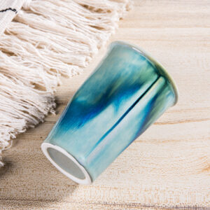 Unique Raku Fired Cola Cup ~ Handmade Pottery ~ Flowing Glaze ~ Ceramic Art ~ Soda Glass ~ Unusual Gift ~ Nerikomi - Image 6