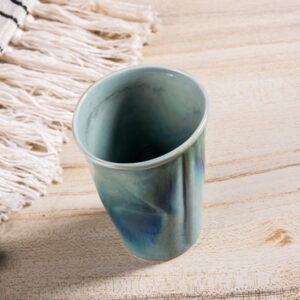 Unique Raku Fired Cola Cup ~ Handmade Pottery ~ Flowing Glaze ~ Ceramic Art ~ Soda Glass ~ Unusual Gift ~ Nerikomi - Image 7