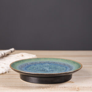 Landscape Ceramic Plate - Unique Mountain & River Glaze by Reduction Firing - Image 4