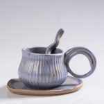 Purple Organic Ceramic Set | Unique Handmade Mugs | Modern Coffee Cups