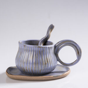 Purple Organic Ceramic Set | Unique Handmade Mugs | Modern Coffee Cups