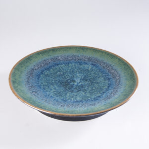 Landscape Ceramic Plate - Unique Mountain & River Glaze by Reduction Firing - Image 2