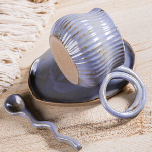 Purple Organic Ceramic Set | Unique Handmade Mugs | Modern Coffee Cups - Image 6