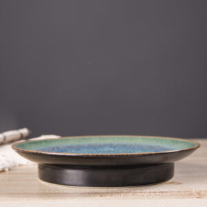 Landscape Ceramic Plate - Unique Mountain & River Glaze by Reduction Firing - Image 5