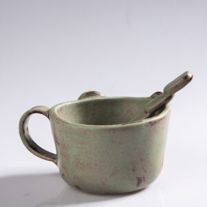 Whimsical Smiley Face Coffee Cup Set - Hand Pinched Cartoon Mugs, Playful & Funky Ceramics - Image 3