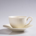 Wabi Sabi Ceramic Set - Handcrafted Minimalist Cup & Saucer, Soild Color Artware