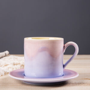 Mystic Purple Coffee Cup Set~ Handmade Raku Pottery ~ Flowing Violet Glaze ~ Unique Ceramic Art ~ Dreamy Aesthetic - Image 4