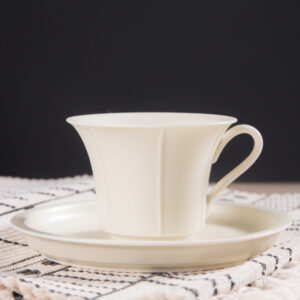 Oriental Minimalist Ceramic Set - Hand-Thrown Coffee Cups & Saucers in Solid Glaze - Japanese Wabi Sabi Style - Image 4