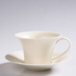 Zen Ceramics Coffee Set - Hand-Thrown Stoneware Cups & Saucers in Solid Glaze, Minimalist Japanese Wabi Sabi Style