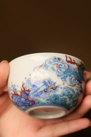 斗彩龙纹主人杯90毫升 - 图片 3